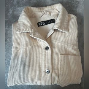 Zara cream /ivory ribbed corduroy jacket
